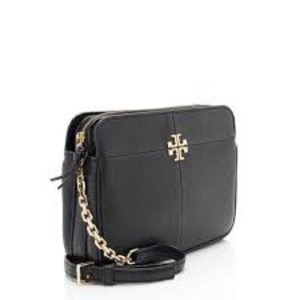 Tory Burch Ivy Crossbody Black Pebble Leather w/Chain Bag
